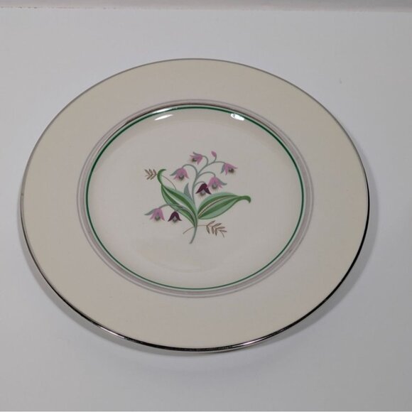 Syracuse China Coralbel Floral Dinner Plate With Platinum Trim - Picture 1 of 10
